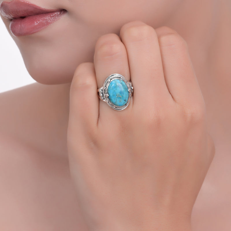 Sterling Silver Blue Mohave Turquoise Ring SSR379