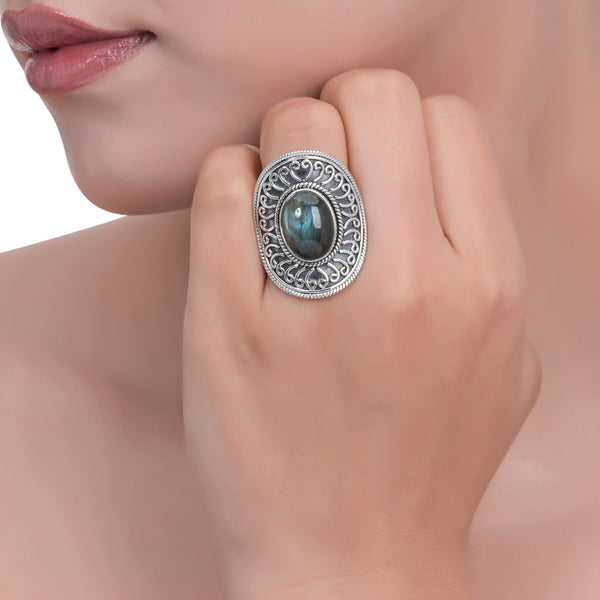 Sterling Silver Labradorite Ring SSR378