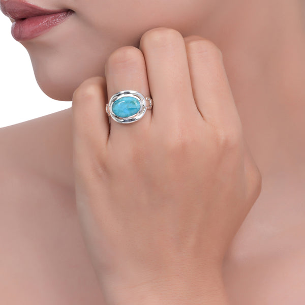 Sterling Silver Blue Mohave Turquoise Ring SSR391