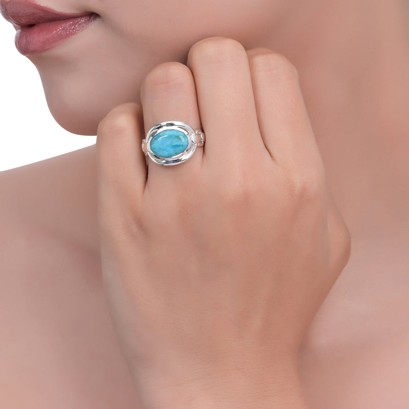 Sterling Silver Blue Mohave Turquoise Ring SSR391