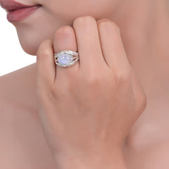 Sterling Silver Moonstone Ring SSR382