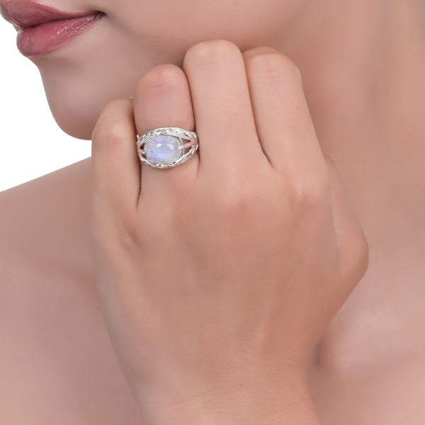 Sterling Silver Moonstone Ring SSR382
