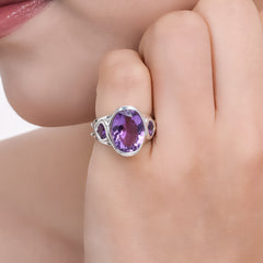 Sterling Silver Amethyst Ring SSR386