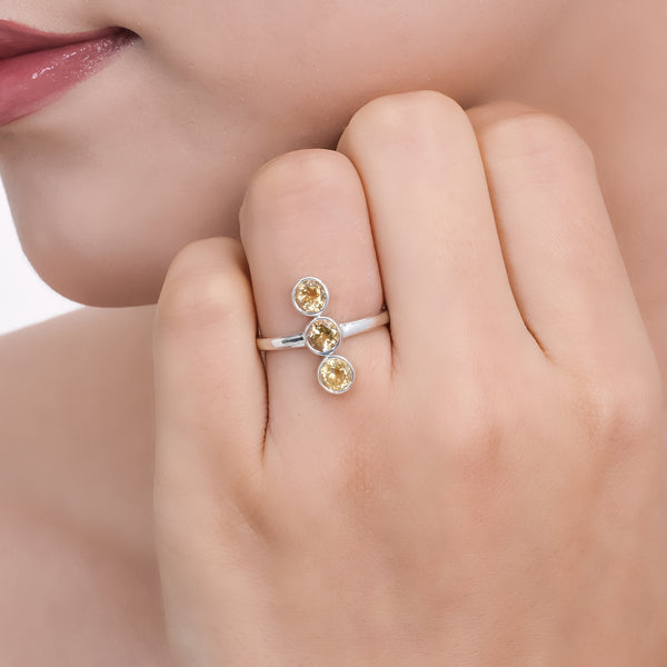 Sterling Silver Citrine Ring SSR371