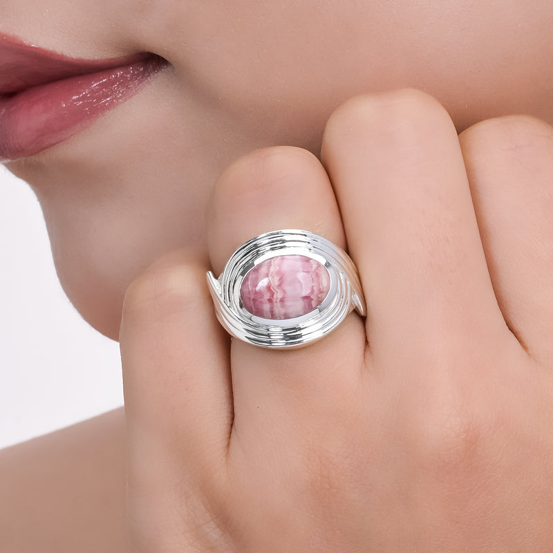 Sterling Silver Rhodocrosite Ring SSR393