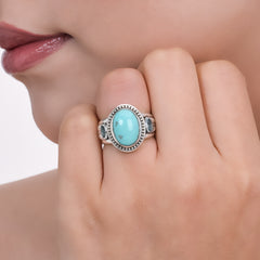 Sterling Silver Turquoise & Topaz Ring SSR395