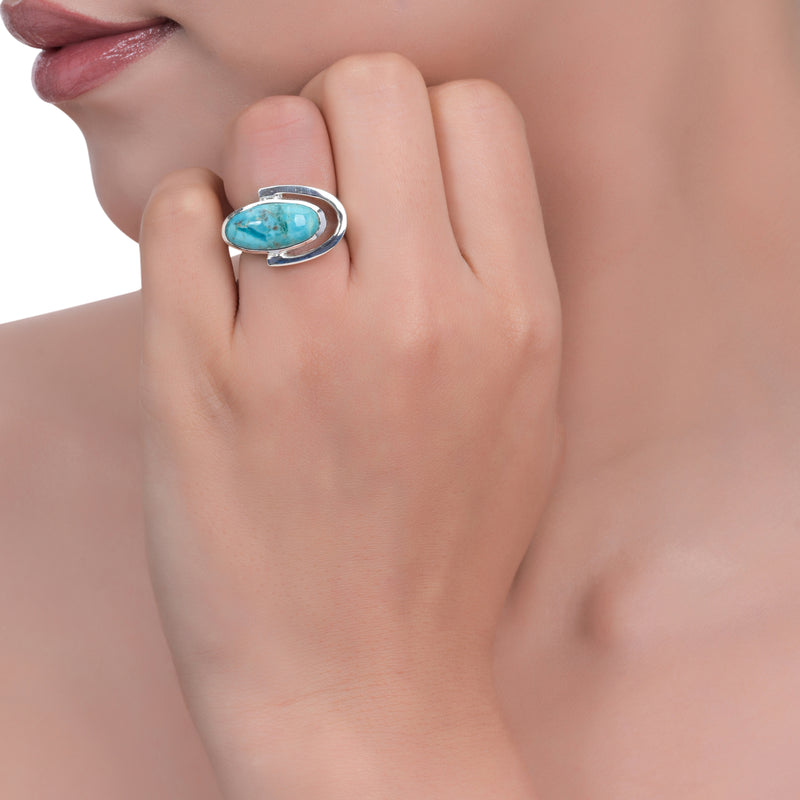 Sterling Silver Blue Mohave Turquoise Ring SSR410
