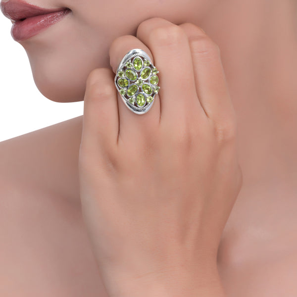 Sterling Silver Peridot Ring SSR397