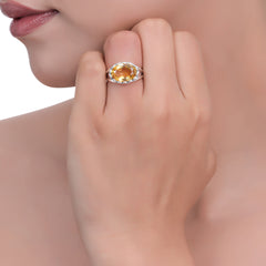 Sterling Silver Citrine Ring SSR401