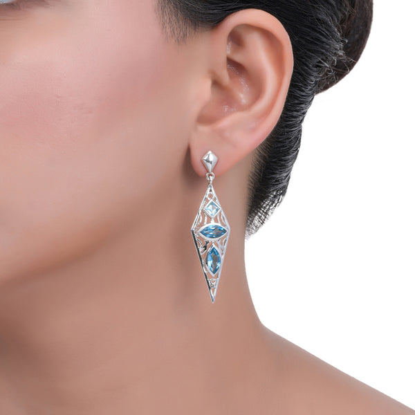 Sterling Silver Swiss Blue Topaz Earrings SSER252