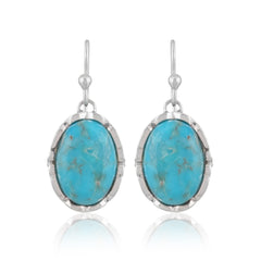 925 Sterling silver Blue Mohave Turquoise Earrings SSR258