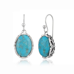 925 Sterling silver Blue Mohave Turquoise Earrings SSR258