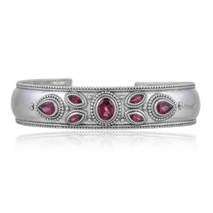 Sterling Silver Rhodolite Garnet Cuff Bracelet SSBR98