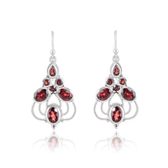 925 Sterling silver Garnet Gemstone Earrings SSER249