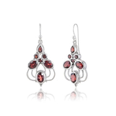 925 Sterling silver Garnet Gemstone Earrings SSER249