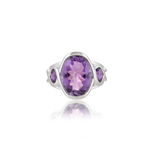Sterling Silver Amethyst Ring SSR386