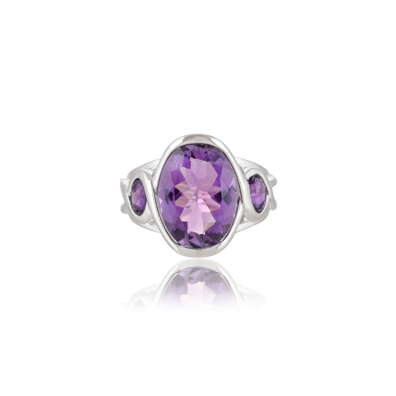 Sterling Silver Amethyst Ring SSR386