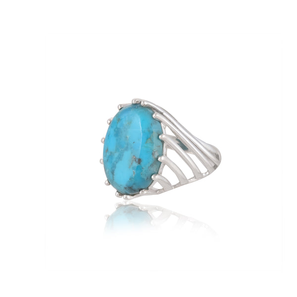 Sterling Silver Blue Mohave Turquoise Ring SSR380