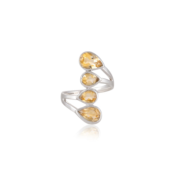Sterling Silver Citrine Ring SSR369