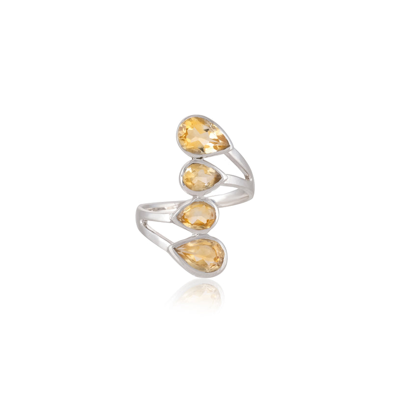 Sterling Silver Citrine Ring SSR369