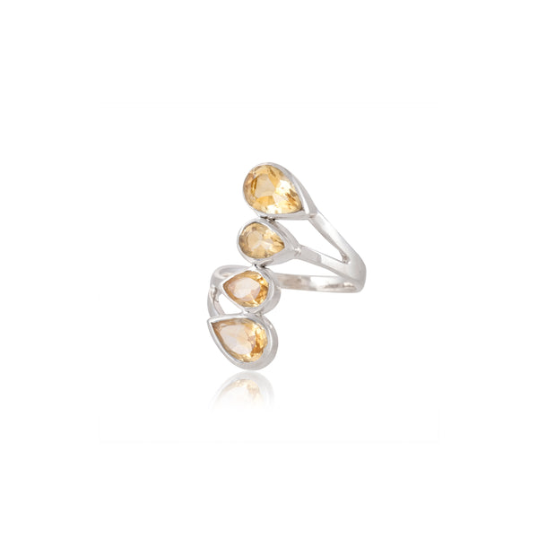 Sterling Silver Citrine Ring SSR369