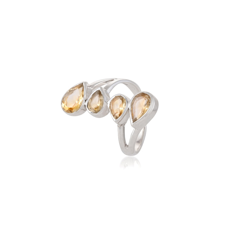 Sterling Silver Citrine Ring SSR369