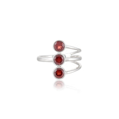 925 Sterling Silver Garnet Ring SSR370