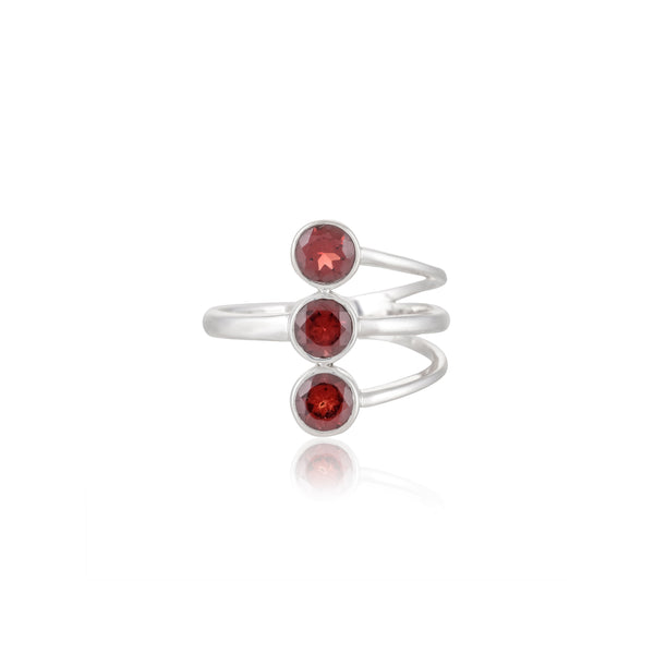 925 Sterling Silver Garnet Ring SSR370