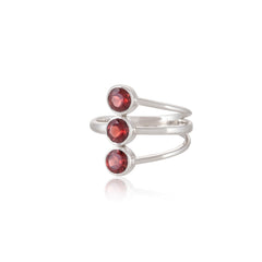 925 Sterling Silver Garnet Ring SSR370