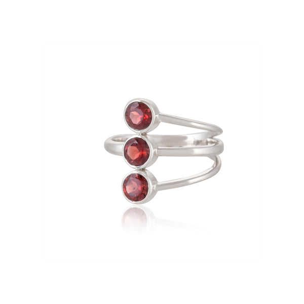 925 Sterling Silver Garnet Ring SSR370