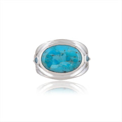 Sterling Silver Turquoise & Topaz Ring SSR402