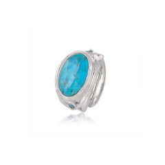 Sterling Silver Turquoise & Topaz Ring SSR402
