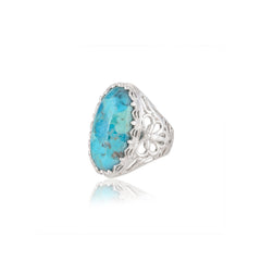 Sterling Silver Blue Mohave Turquoise Ring SSR394
