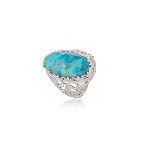 Sterling Silver Blue Mohave Turquoise Ring SSR394