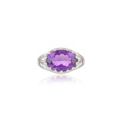 Sterling Silver Amethyst Ring SSR401