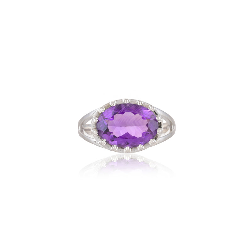 Sterling Silver Amethyst Ring SSR401