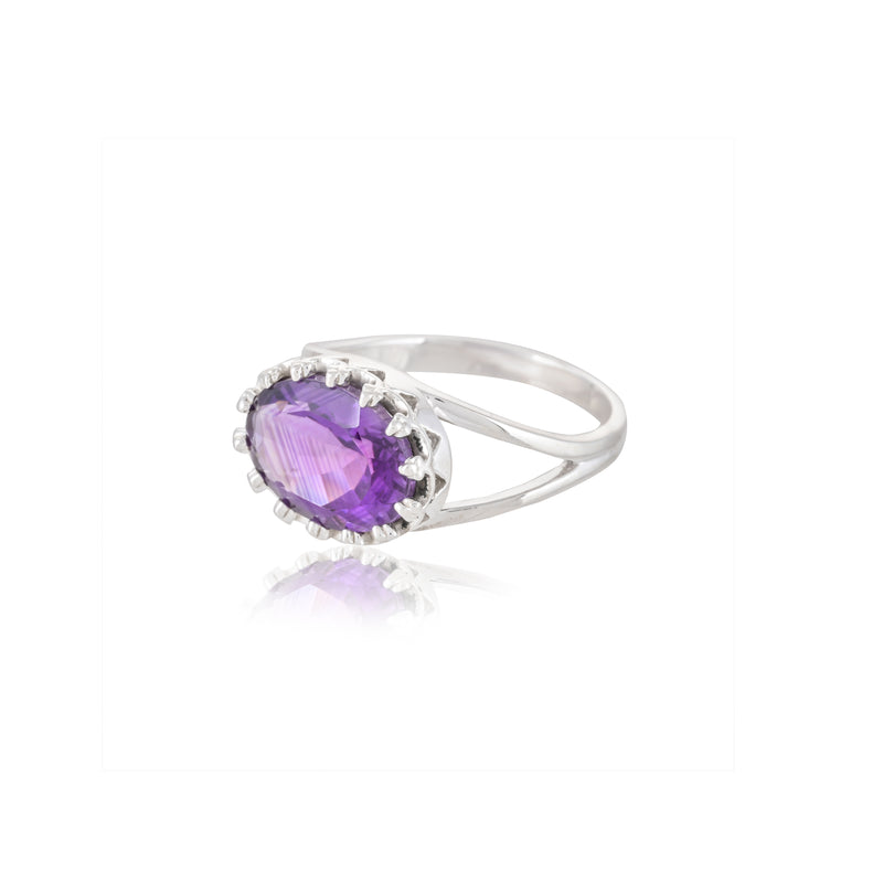 Sterling Silver Amethyst Ring SSR401