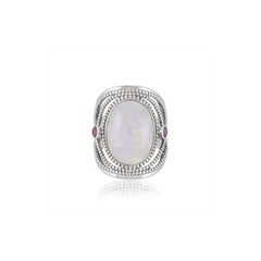 Sterling Silver Moonstone & Amethyst Ring SSR334