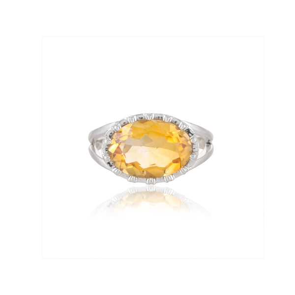 Sterling Silver Citrine Ring SSR401