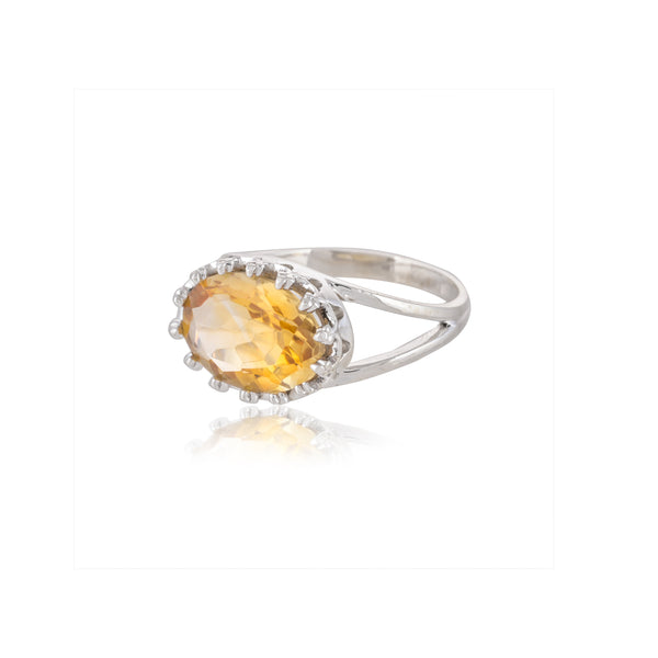 Sterling Silver Citrine Ring SSR401