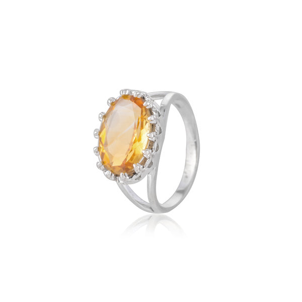 Sterling Silver Citrine Ring SSR401