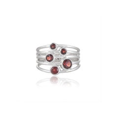925 Sterling Silver Garnet Ring SSR414