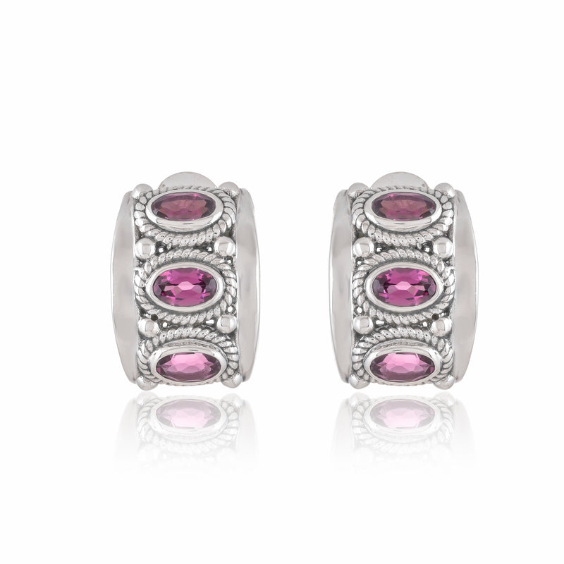 Sterling Silver Rhodolite Earrings SSER261