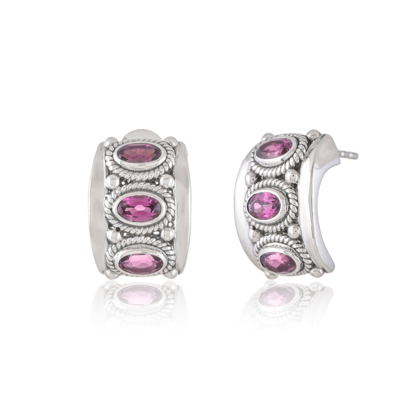 Sterling Silver Rhodolite Earrings SSER261