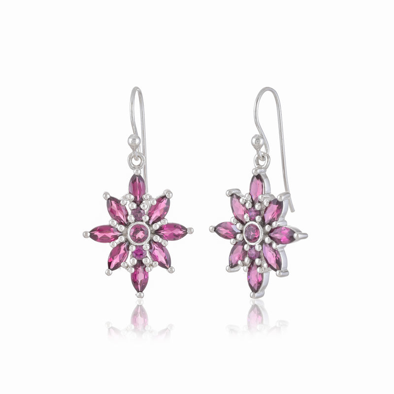 925 Sterling silver Rhodolite Earrings SSER262