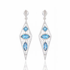 Sterling Silver Swiss Blue Topaz Earrings SSER252