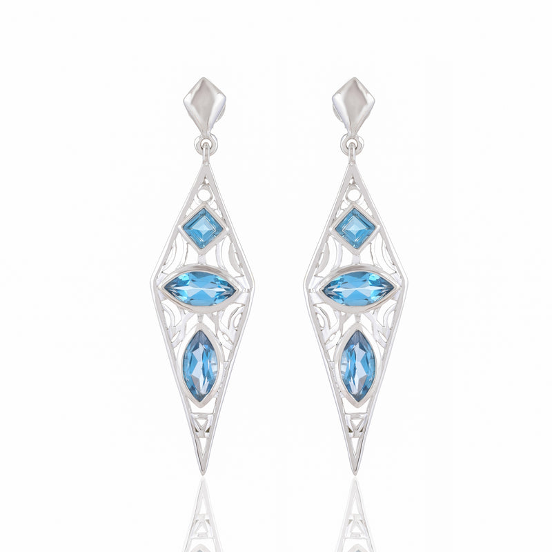 Sterling Silver Swiss Blue Topaz Earrings SSER252