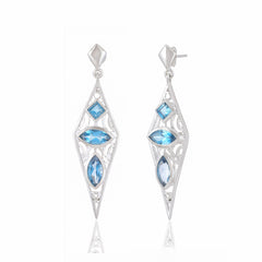Sterling Silver Swiss Blue Topaz Earrings SSER252