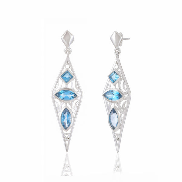 Sterling Silver Swiss Blue Topaz Earrings SSER252