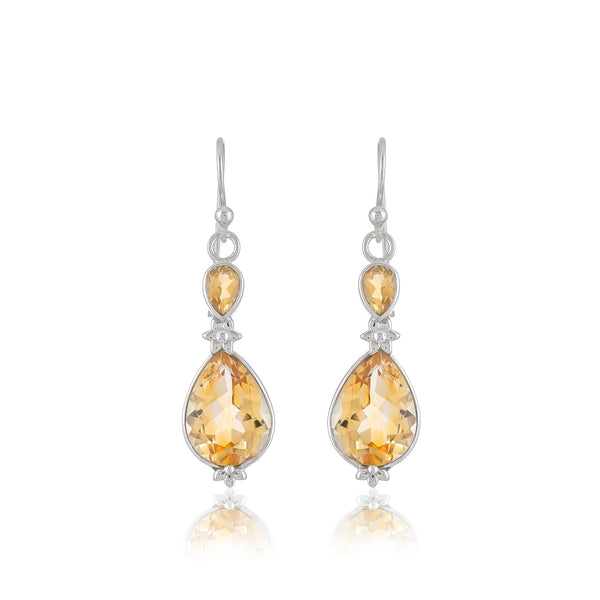 925 Sterling silver Citrine Gemstone Earrings SSER256
